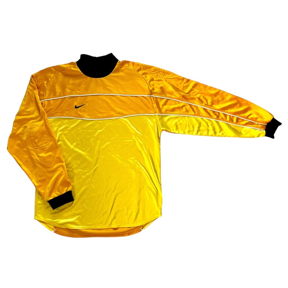 Vtg 90s TEAM NIKE Soccer Goalie JERSEY Made in U.K. Height 183 Yellow Men's L